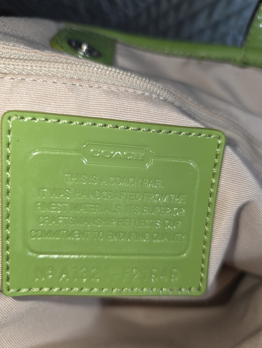 Green Signature Pattern Tote Bag - Picture 7 of 11